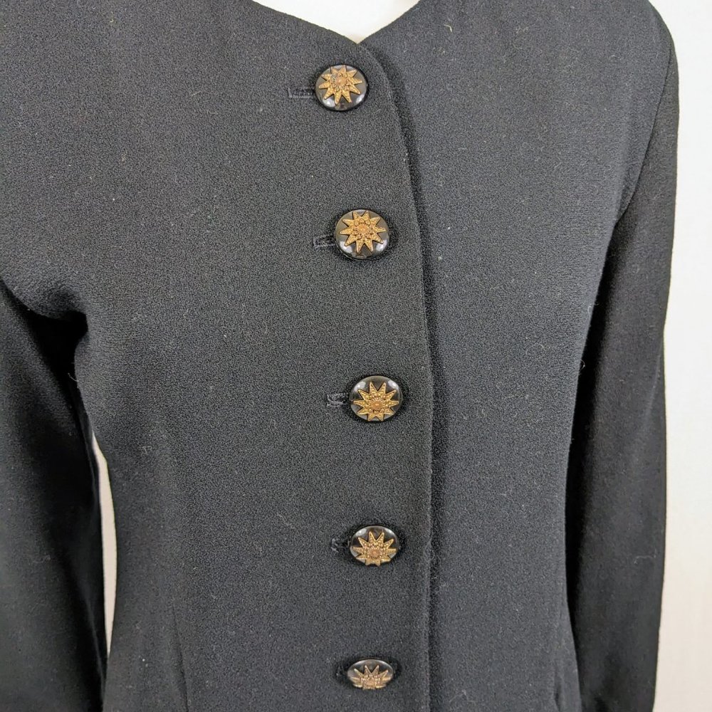 Ann Taylor Black Dress with Gold Buttons - Picture 3 of 7